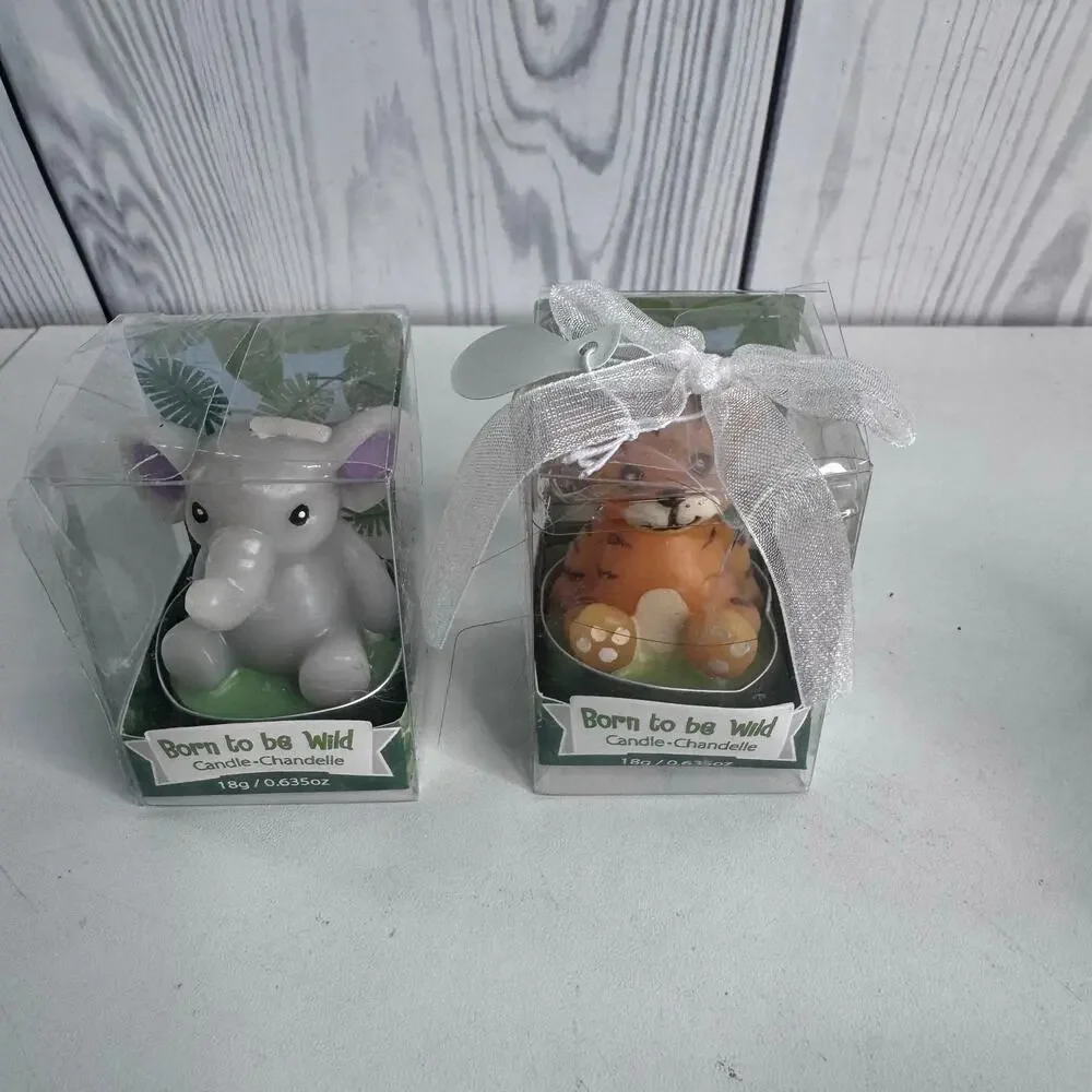 Kate Aspen Born to be Wild Safari Animal Candles Set of 6 Jungle Party Favors